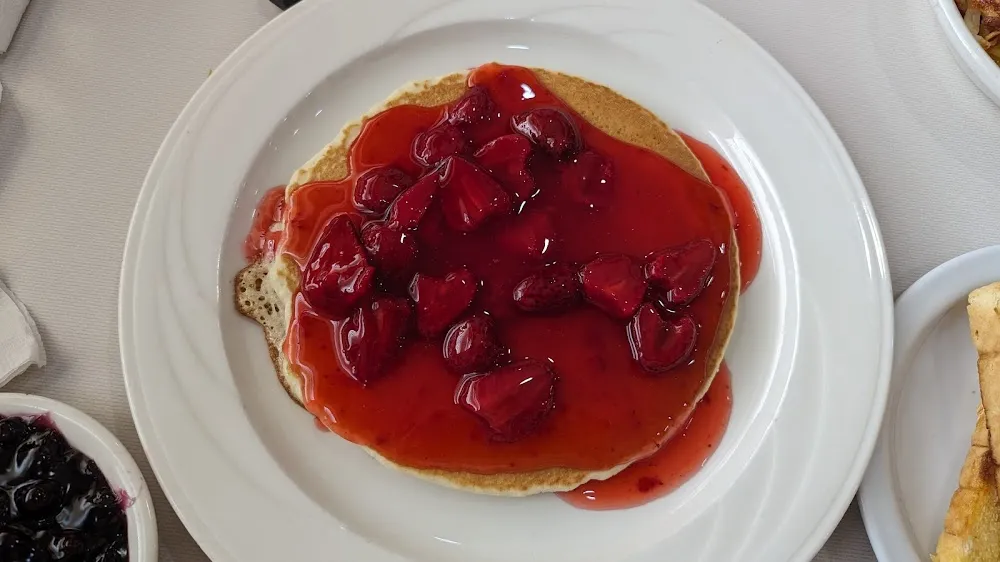 Pancake with Strawberry Syrup